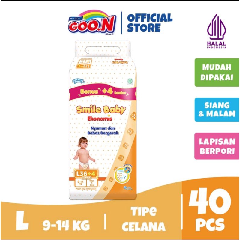 GOO.N GOON Smile Baby Ekonomis M42+4 L36+4 XL34+4  Murah