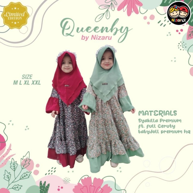 GAMIS ANAK QUEENBY by Nizaru/Gamis anak