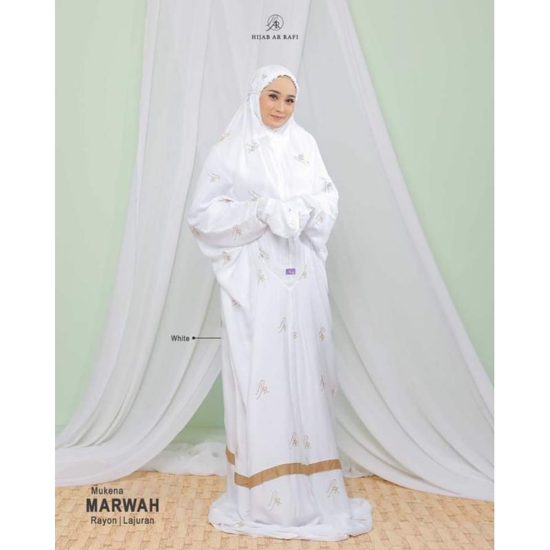 mukena marwah lajuran white | mukena arrafi | mukena arrafi lajur