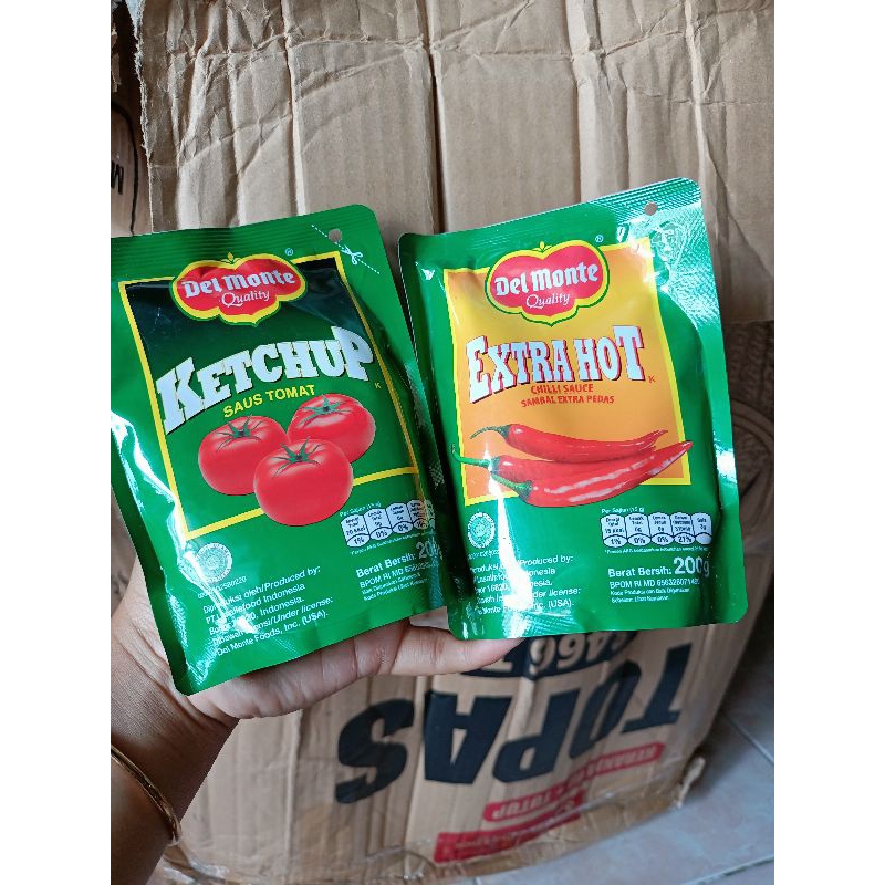Delmonte saus Tomat &amp; extra Pedas kemasan 200gr