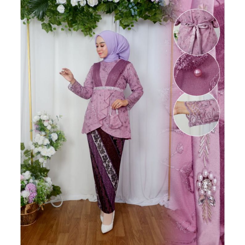 KEBAYA MODERN//SETELAN KEBAYA JALEEKA//SERAGAMAN KELUARAGA//BAJU PESTA LAMARAN//KEBAYA WISUDA//BAJU LEBARAN//BY ALEETA KEBAYA