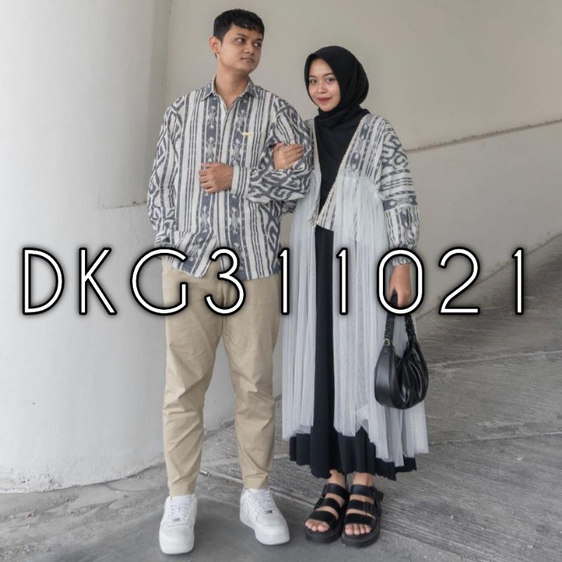 [Ready Stock] Set couple busana tenun, outer tenun troso, kemeja tenun, couple prewed busana tenun, couple kondangan baju tenun