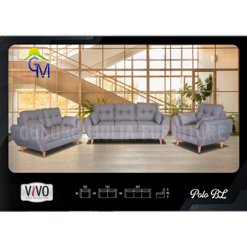 Sofa Mewah Merk Vilux 3 2 1 Type POLO BL