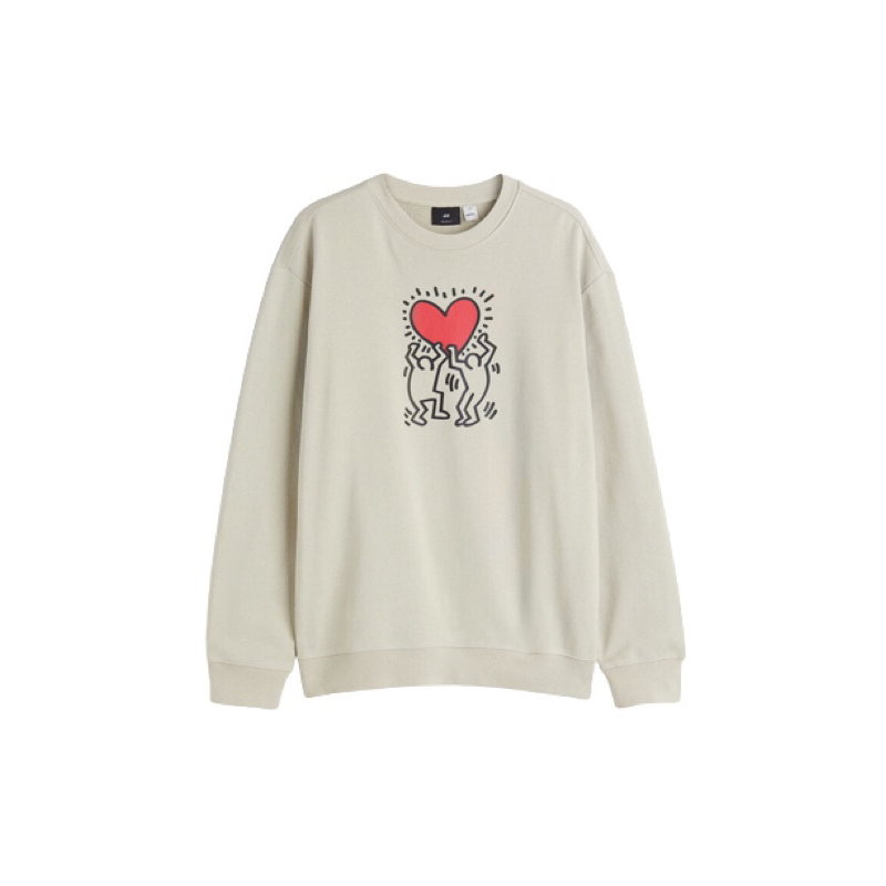 COD 11.11 Crewneck H&amp;M Keith Haring Sweater Beige HnM Pria Wanita