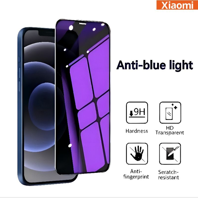 TEMPERED GLASS ANTI BLUE REDMI 10 7 9T NOTE 10 PRO 11 PRO 5 PRO 9 PRO 8 PRO POCO C4 F4 5G M3 PRO M4 5G X3 GT PRO X5 PRO F3 PRO 10C 4A 5A 3 PRO 3S 6A 9A 9C 10A NOTE 10S 11 M4 PRO 9 8 8A PRO NOTE 7 PRO 8 M5S NOTE 6 PRO note 12 PRO+ a2 f5