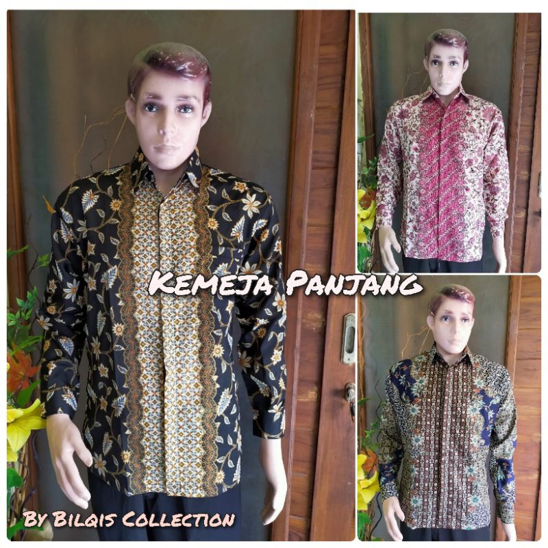 BQ>> Kemeja Hem Batik Cowok Panjang Keren Kemeja Kondangan Berbagai Ukuran Dan Jumbo