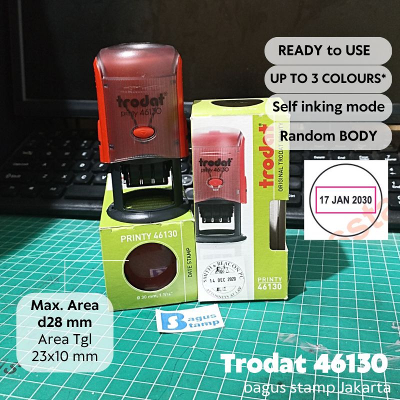 

Stempel Otomatis Trodat Printy Dater 46130 46140 46145 Bulat Custom Text Logo dengan Tanggal