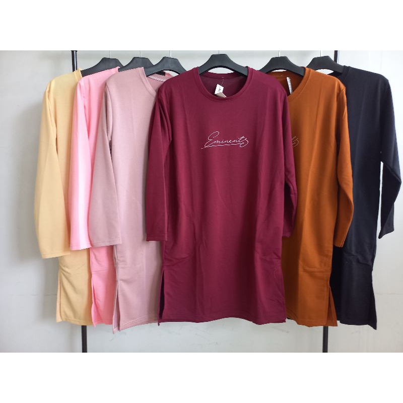 Kaos Tunik Premium cotton combed/ kaos tunik polos/kaos tunik tulisan