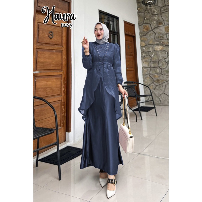 Gamis Kondangan Pesta Simple Organza Haura