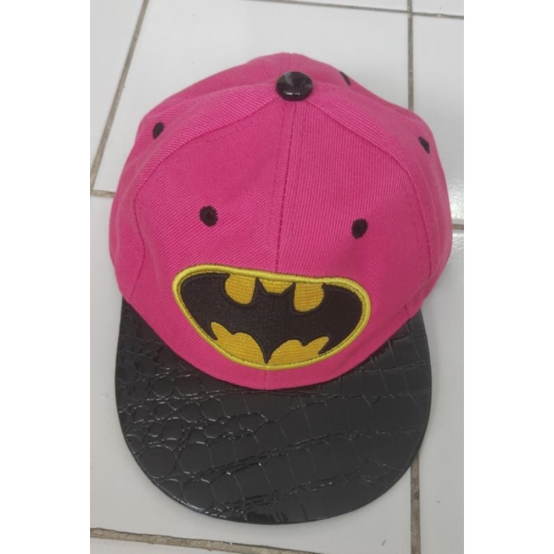 topi anak perempuan batman import pink