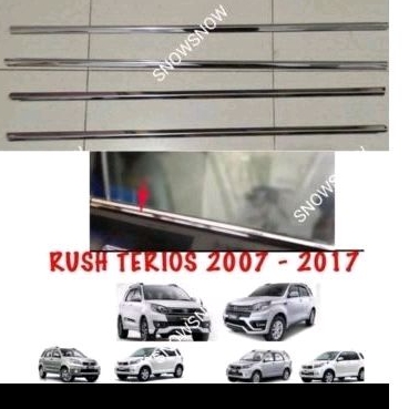 Lis Kaca Samping mobil Rush Terios 2007-2017 Chrome