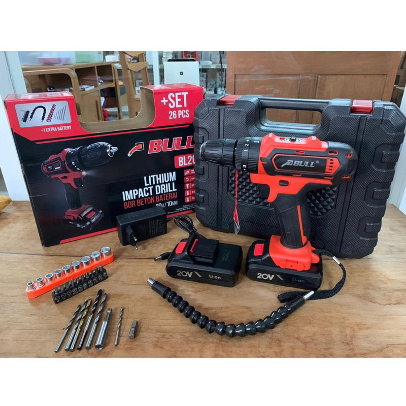 Mesin Bor Baterai Bull BL20V - Cordless Impact Drill Bull BL20V - Mesin Bor Baterai Bor Beton