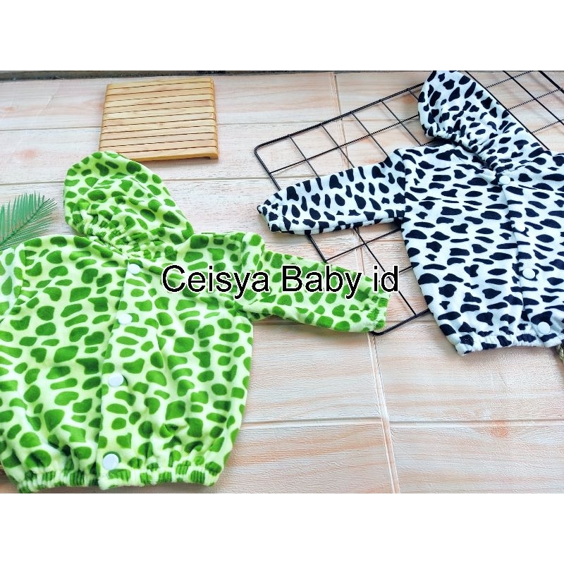 Jaket Bayi Jaket beludru bayi 0-12 Bulan motif sapi lucu