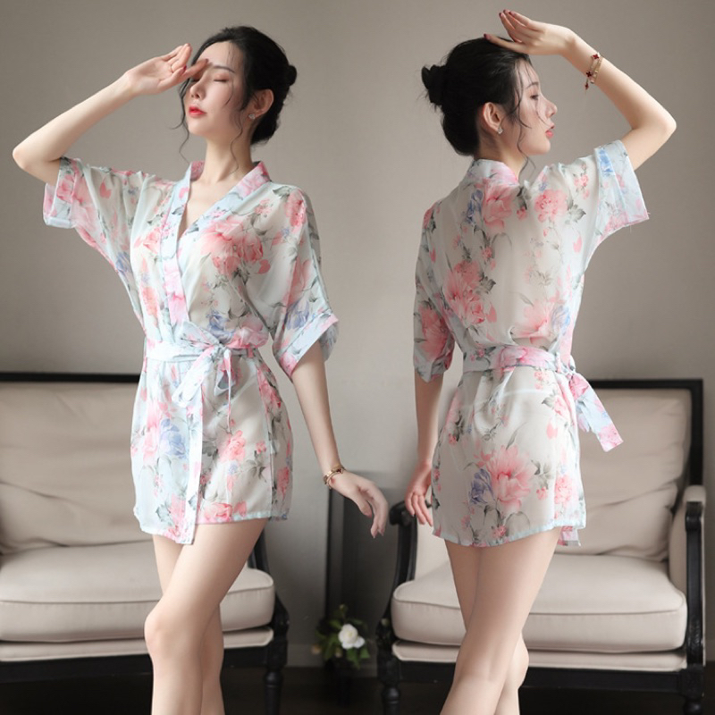 Crystal TIFFANY Kimono Lingerie Sexy Set Baju Tidur Sexy Wanita / Lingerie Kimono Baju Kimono Wanita Import 59