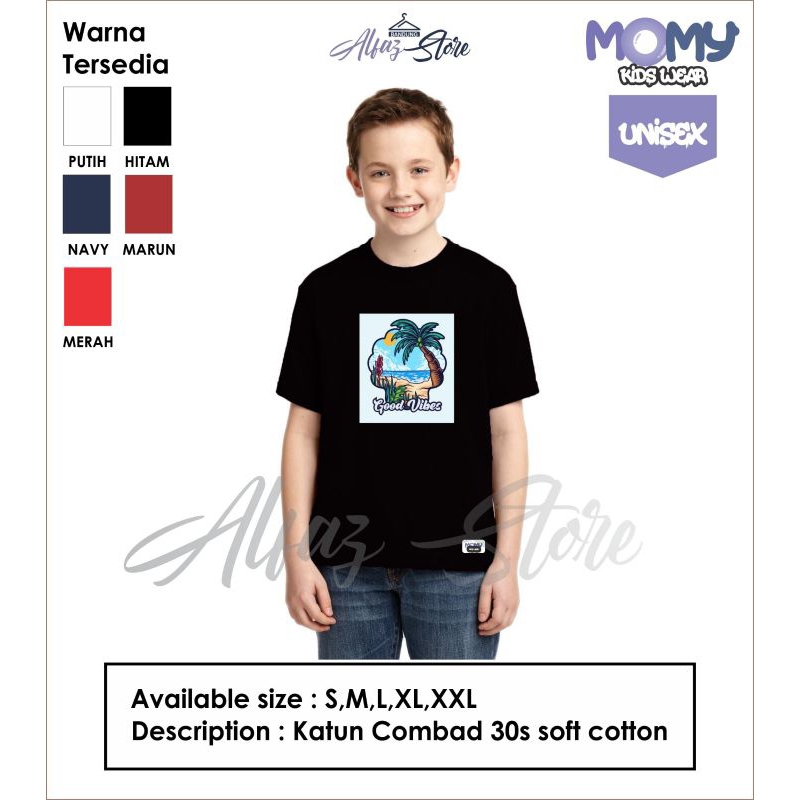 Kaos anak motif pantai