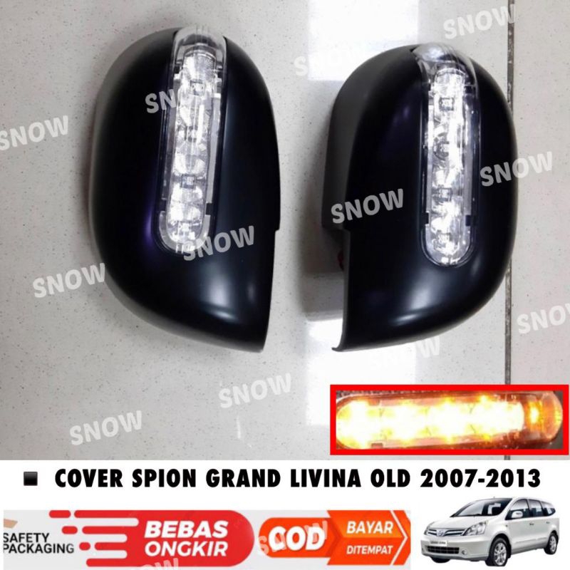 Cover Spion Grand Livina Lama Old 2007 2010 2013 Chrome Hitam Carbon Lampu