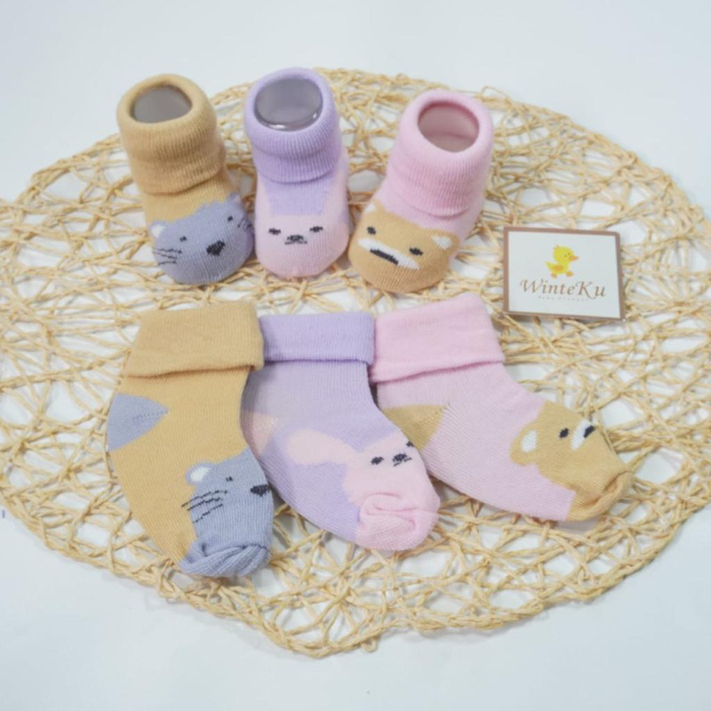 3 PCS Kaos kaki Sarung Tangan Sarung kaki Kaos kaki Bayi DNW BABY