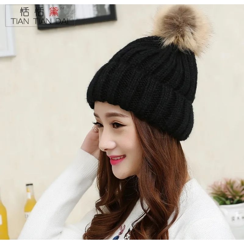 WOMAN WINTER BEANIE TOPI RAJUT WANITA