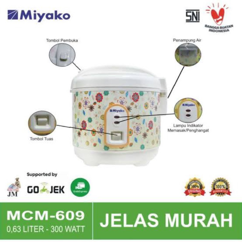 Best Seller Magic Com penanak nasi 3 in 1 Miyako Mini 0.6L MCM-609