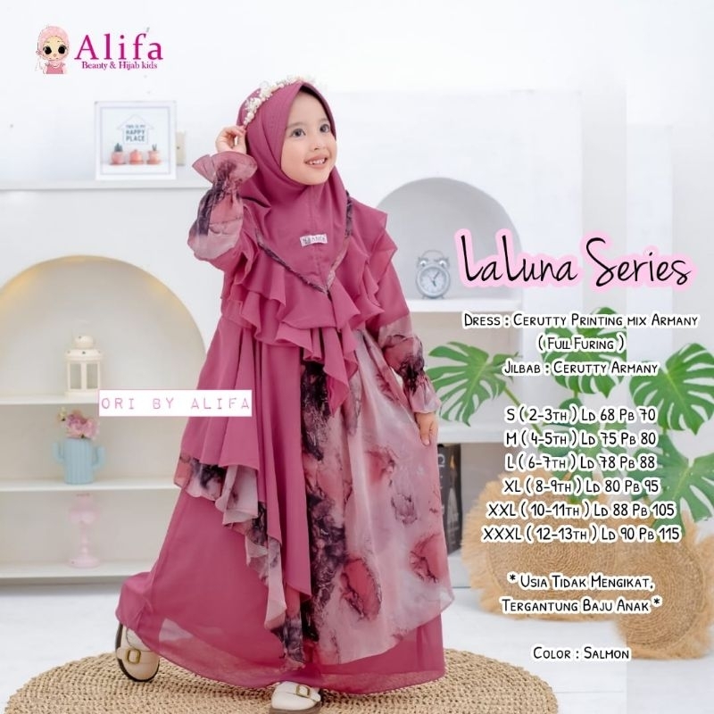 Laluna Kids series gamis anak ori alifa kids