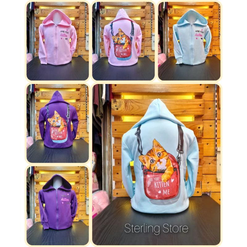 Model Baru/Jaket Anak Perempuan Cat Kitten/Kids Jacket/Jaket Anak Perempuan Kekinian/Jaket Anak Pere