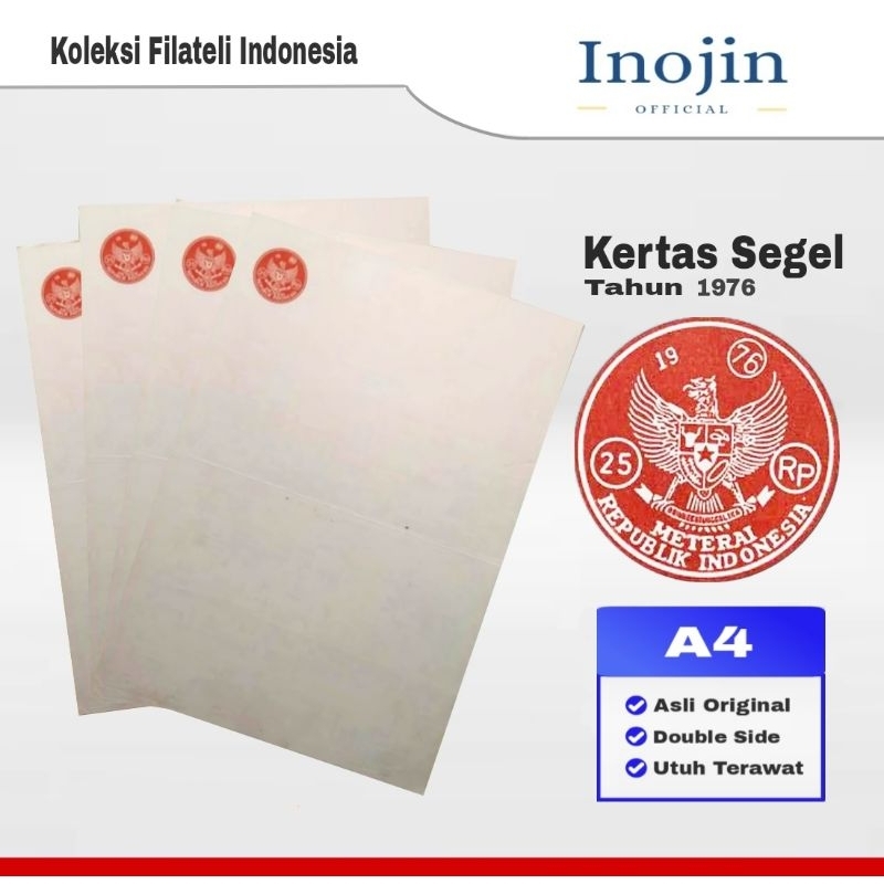 

Kertas Segel Tahun 1976 Double Side Asli Original