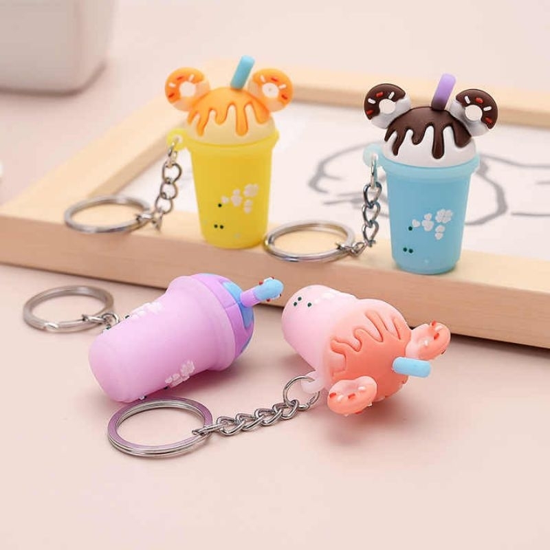 Gantungan Kunci Motor/Tas/Rumah Lucu Minuman Boba Donat | Keychain