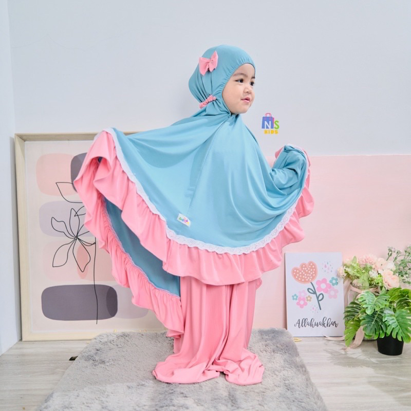 Mukena Anak Pita Perempuan Jersey Premium 2-6 Tahun