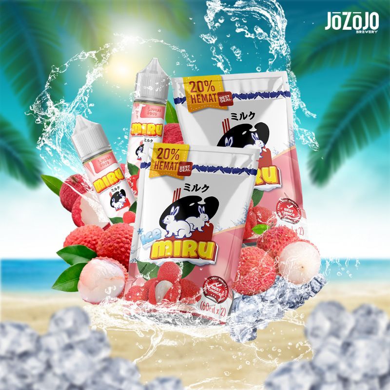 Miru Lychee Soju By Jozojo Liquid Vape Freebase Original Cukai 2023