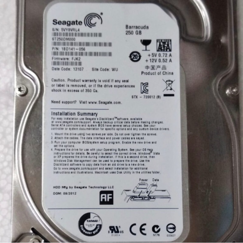 Harddisk Seagate 250GB Internal Pc