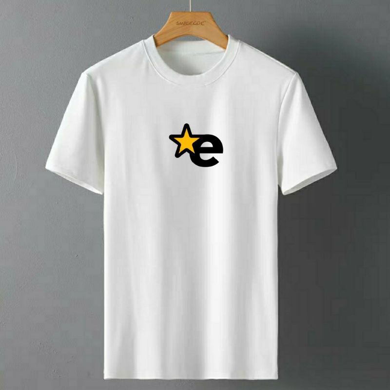 [ORANGE OFFICIAL]Kaos Pria Distro Lengan Pendek/STAR Kaos Oblong Pria Cotton Combed