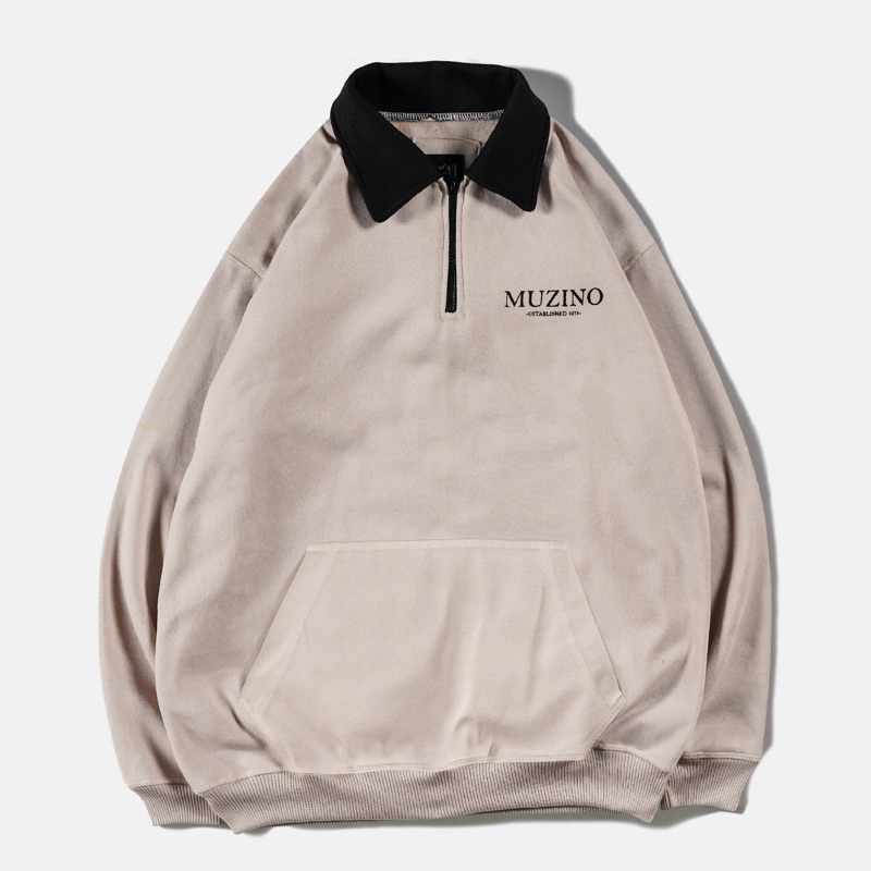 [N01159] Jaket Sweater Rugby Pocket Motif - MUZINO -