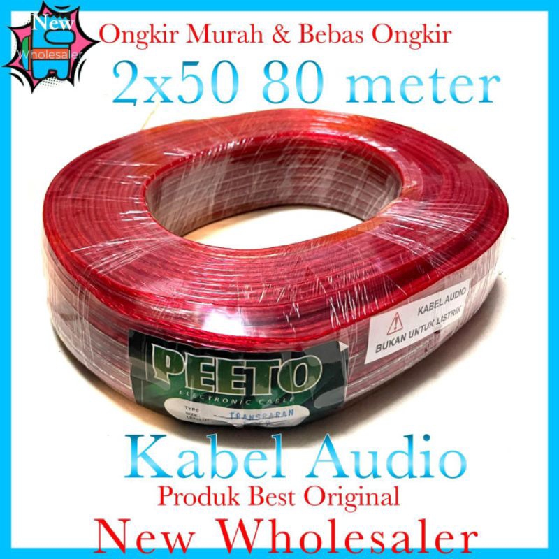 Kabel audio sound speaker  walet 2x50 Asli peeto 80meter 100years