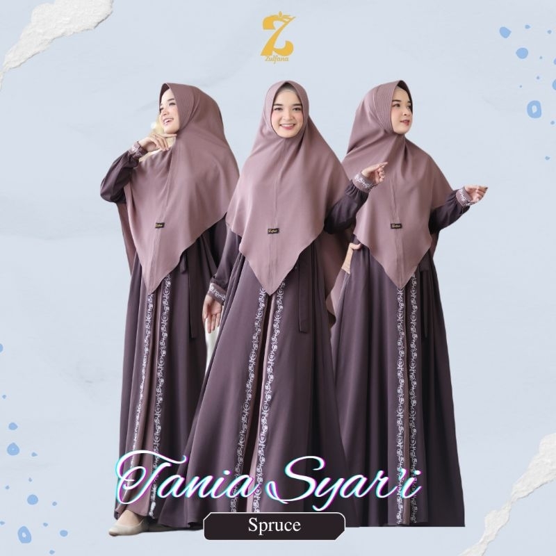 Gamis Set Hijab Terbaru - Tania Syar'i (Spruce & Mulbarry) | By Zulfana
