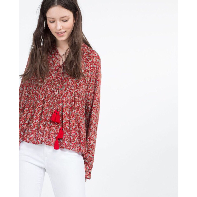 Zara bohe blouse(red)