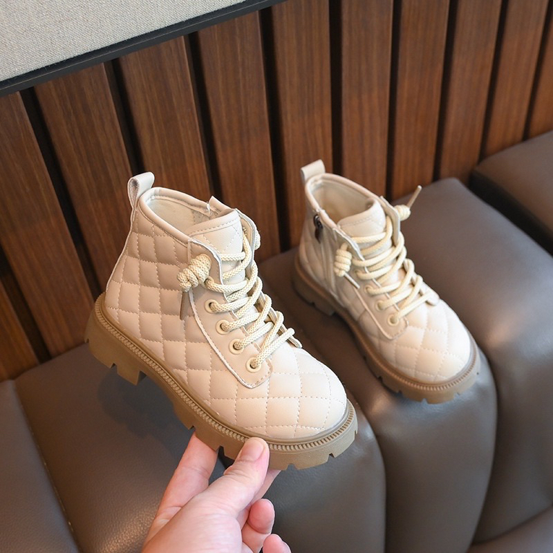 [NEW] Sepatu Boots Anak Perempuan Putih Tulang size 30