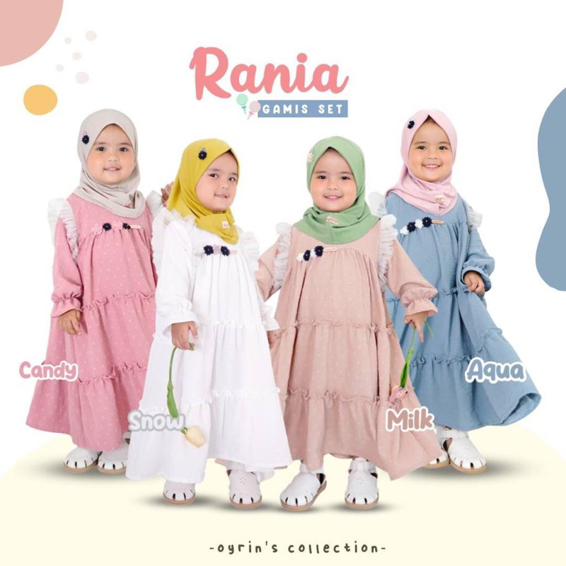 rania baju anak satu set jilbab ori by oyrins