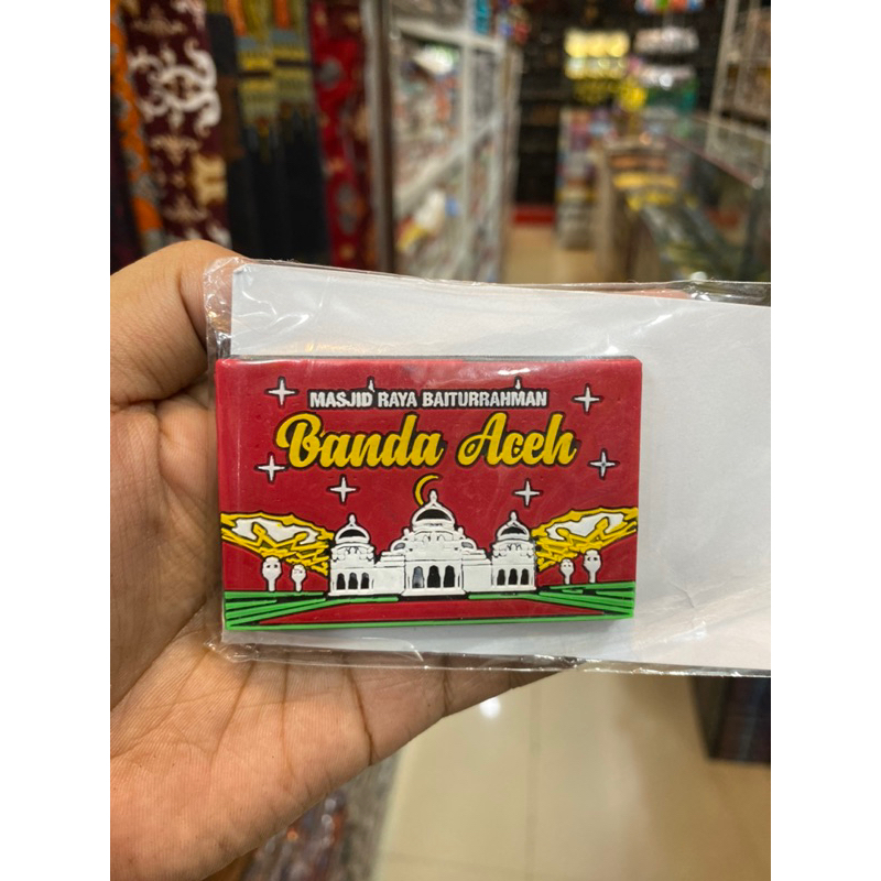 tempelan kulkas motif aceh | magnet kulkas karet khas aceh