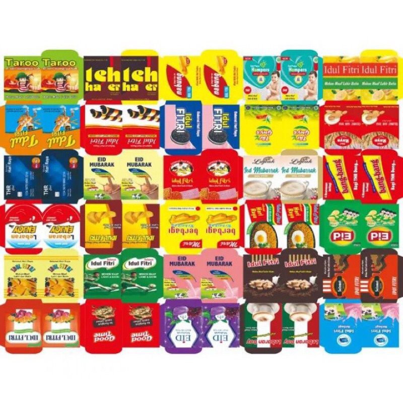 

Amplop Angpao Lebaran Lucu Untuk Anak Anak / Angpau Imlek / Lebaran Idul Fitri Motif Merk Makanan