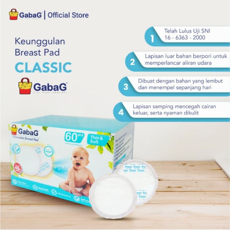 Gabag Disposable Breast Pad Penyerap ASI / Breastpad Classic Gabag