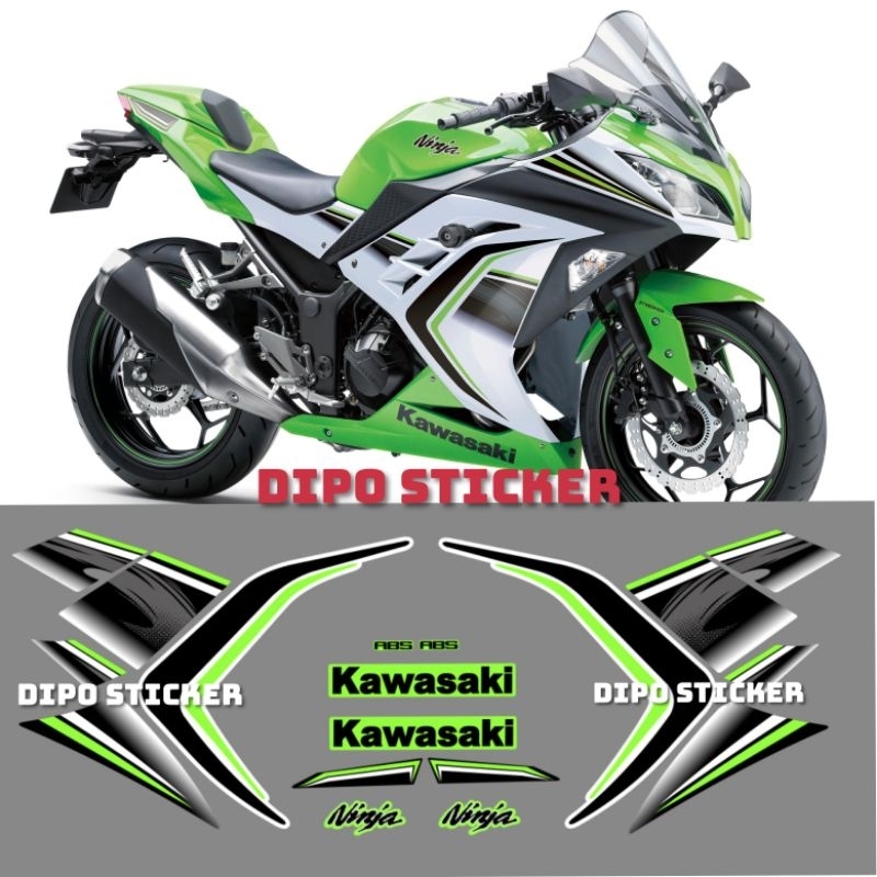 sticker striping kawasaki ninja 250 fi ABS spesial edition hijau putih