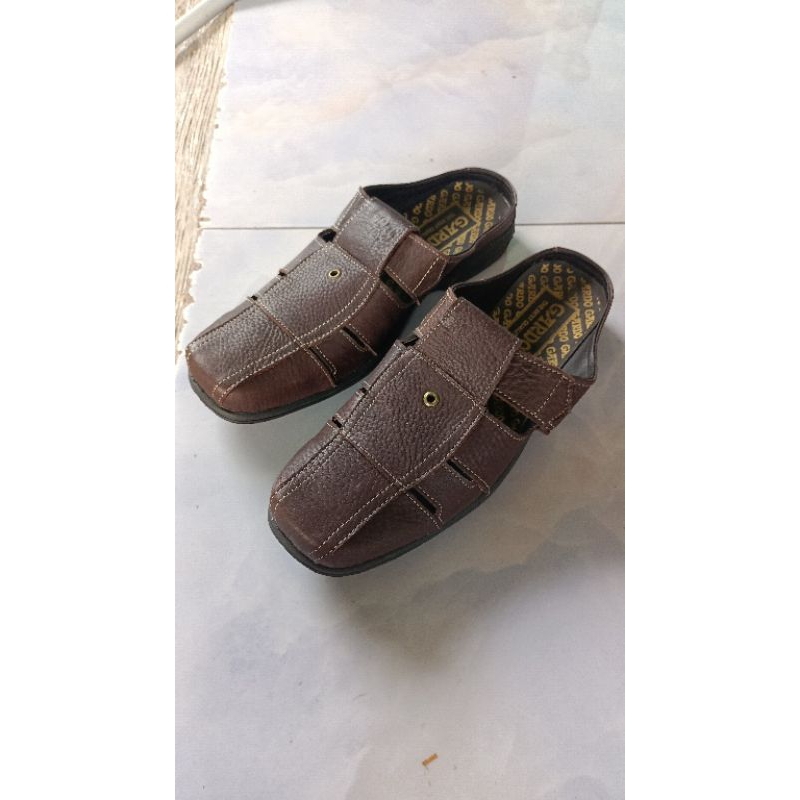 Sepatu sandal kulit asli selop Kulit sol ga licin