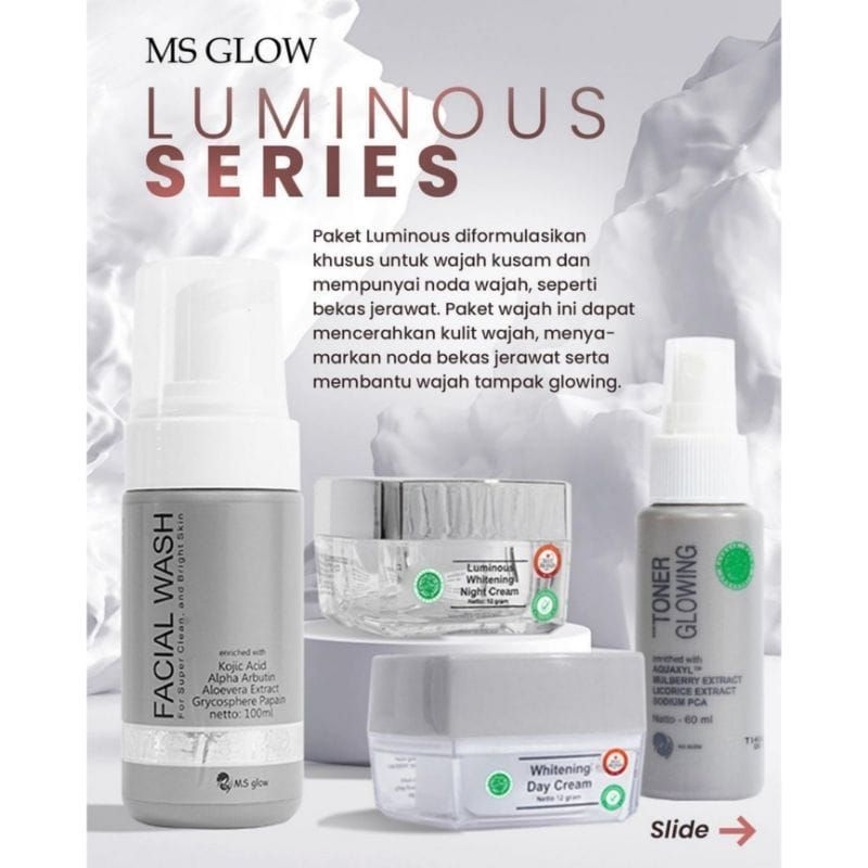 Ms Glow Whitening Ms Glow Luminous Ms Glow Acne Ms Glow Ultimate Perawatan Wajah Kecantikan Pemutih Wajah