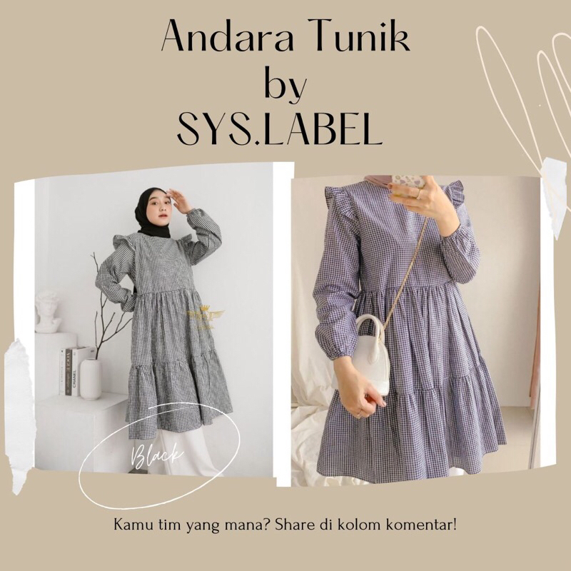 [SYSLABEL] Andara Tunik Ginggam by SYSLABEL - Korean Style