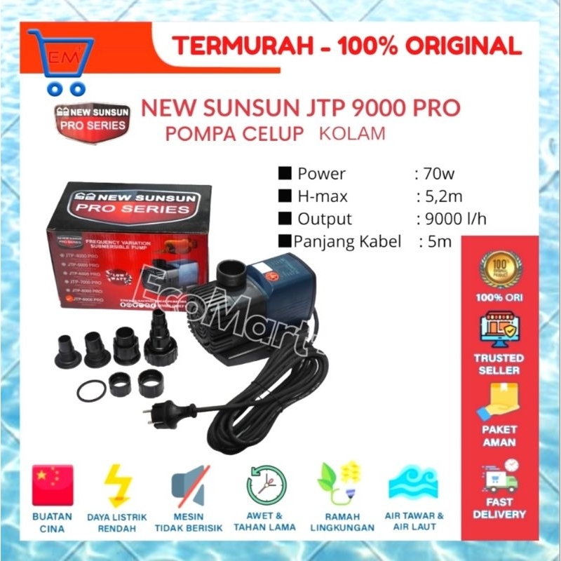 PROMO Sunsun JTP 9000 PRO Pompa Air Water Pump Akuarium Kolam Hemat Listrik