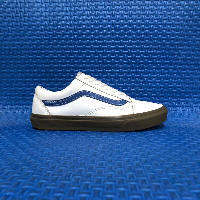 Vans Old Skool Classic Gum Leather White