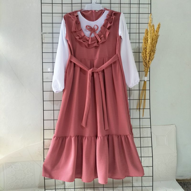 GAMIS CRINKLE ANAK MODEL FATIN 2-12 TAHUN