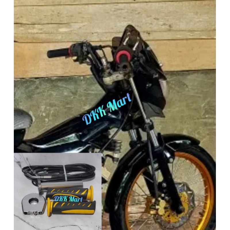 TERBARU VARIASI SATRIA FU BARONG 2010 2011 2012 GASPONTAN GAS SPONTAN AKTIF 2 KABEL PLUS HANDGRIP GR
