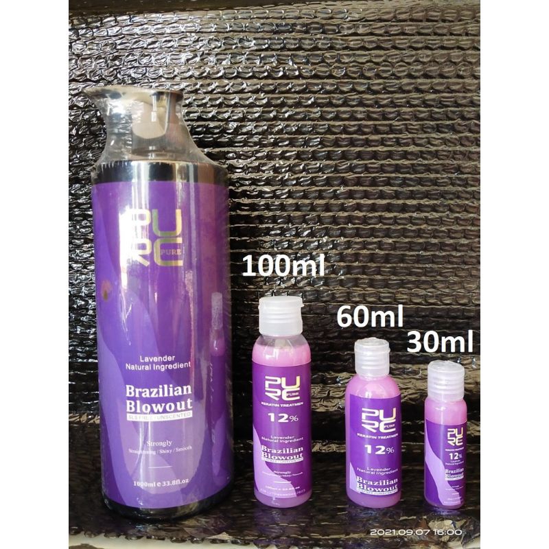 Purc Keratin Treatment Brazilian pelurus rambut Smoothing pure kratin 0% 5% 8% 12% Lavender COD grosir