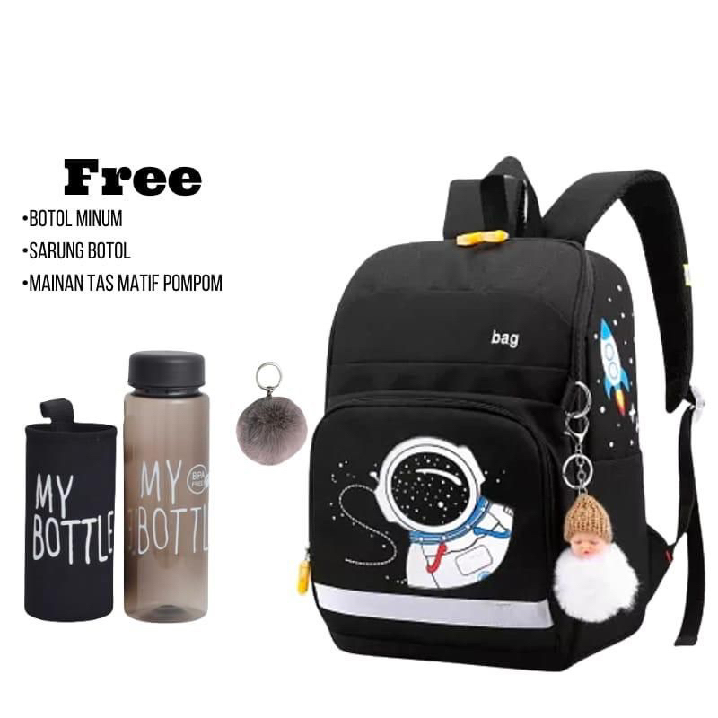 tas ransel anak sekolah motif astronot tas anak sd smp astronot gratis mybotole pompom